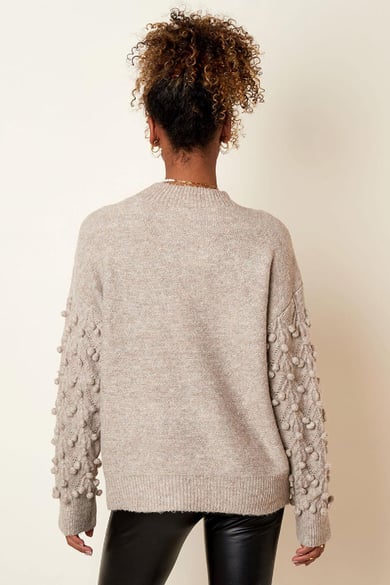 Pullover mit gepunkteten Details Schwarz S/M h5 Bild7